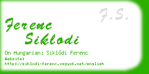 ferenc siklodi business card